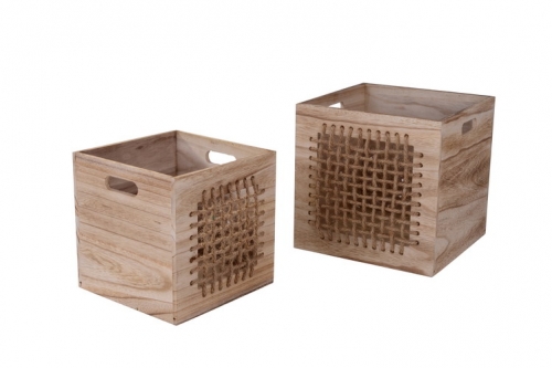 wooden storage baskets