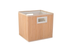 Foldable bamboo storage basket