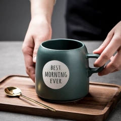 Mugliving ceramic mug,Custom Coffee  Drum Mug 18 Ounces Best morning ever Ceramic Tea mug