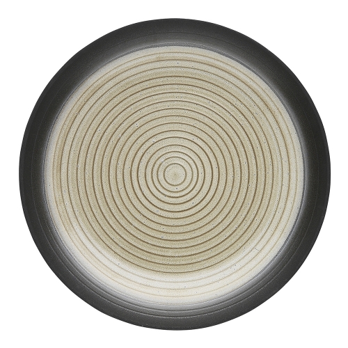 Japanese style Dinner Plate 26.5cm, natural, hand glazed design plate,reactive glaze plate, ceramic plate ,concentric ring pattern plate