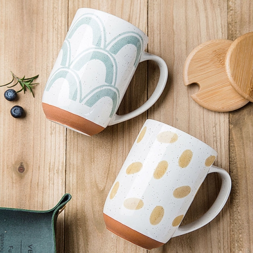 Mugliving abstract elements mug,ceramic mug,silk printing stoneware mug,  4 design available, speckle coffee mug