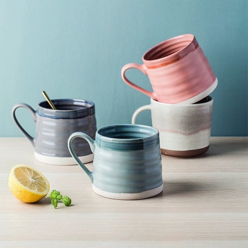 Mugliving Ceramic mug, reactive glaze mug, hand printing mug, 3 color available, coffee mug, tea mug,handmade mug