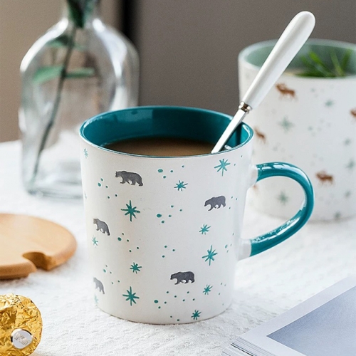 Mugliving Christmas ceramic mug , ceramic coffee mug,  2 pattern option,handmade tea mug
