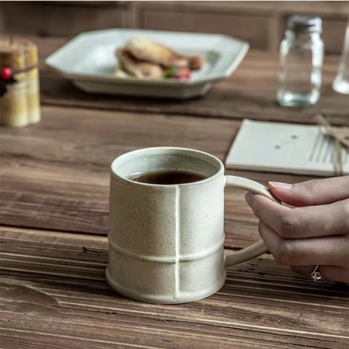 Mugliving hand-thrown appeal mug, Semi-matt reactive glaze ceramic mug, Retro ceramic coffee mug, ceramic tea mug