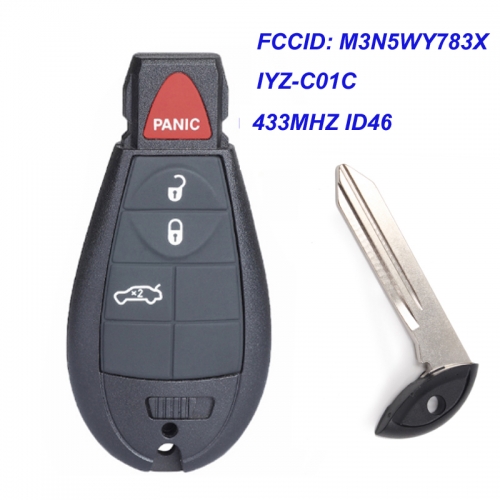 MK300016 3+1 Buttons 433mhz id46 Remote Fobik for Jeep Car Key Fob M3N5WY783X IYZ-C01C Grand Cherokee  