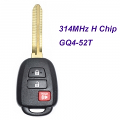 MK190041 314MHz 3Button Remote Car Key Fob for T-oyota Rav4 Highlander Tacoma Sequoia H Chip GQ4-52T