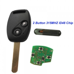 MK180051 2 Button Remote Key Head Key 315MHZ with ID48 chip for 2003-2007 Honda FIT CIVIC O-DYSSEY Auto Car Keys