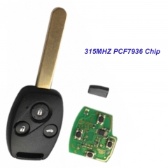 MK180040 3 Button Remote Key Head Key 315MHZ with Separate PCF7936 chip for 2003-2007 Honda FIT CIVIC O-DYSSEY Auto Car Keys