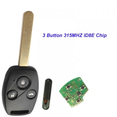 MK180073 3 Button Remote Key Head Key 315MHZ with ID8E chip for 2003-2007 ACCORD FIT CIVIC O-DYSSEY Auto Car Keys