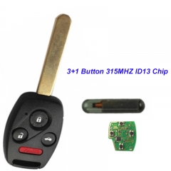 MK180048 3+1 Button Remote Key Head Key 315MHZ with Separate ID13 chip for 2003-2007 Honda FIT CIVIC O-DYSSEY Auto Car Keys