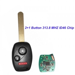 MK180077 2+1 Button Remote Key Head Key 313.8 MHZ with ID46 chip for 2008-2010 Honda CIVIC Auto Car Keys