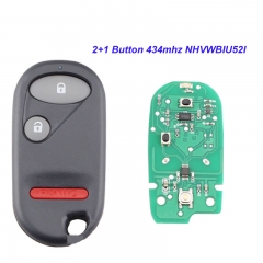 MK180087 2+1 Button Remote Control Fob 433MHZ NHVWBIU52I for Honda Civic 2001-2005 Auto Car Keys