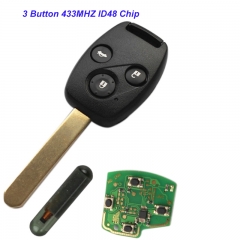 MK180071 3 Button Remote Key Head Key 433MHZ  with ID48 chip for 2003-2007 ACCORD FIT CIVIC O-DYSSEY Auto Car Keys