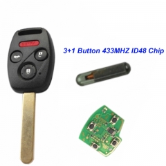 MK180063 3+1 Button Remote Key Head Key 433MHZ with ID48 chip for 2003-2007 Honda FIT CIVIC O-DYSSEY Auto Car Keys