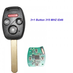 MK180078 3+1 Button Remote Key Head Key 315 MHZ with ID46 chip for 2008-2010 Honda CIVIC Auto Car Keys KR55WK49308