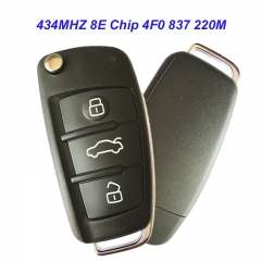 MK090035 3 Button 434MHZ 8E Chip Flip Key for Audi Q7 A6 4F0 837 220M Remote Key Fob