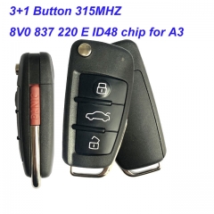 MK090042 Original 3+1 Button 315MHZ Smart Key for Audi A3 Remote key 8V0 837 220 E Keyless Go