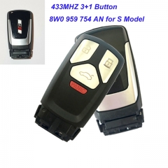 MK090038  3+1 Button 433mhz Remote Smart Key Fob for Audi S Models 8W0 959 754 AN Car Key Fob