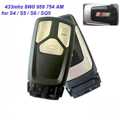 MK090037 3 Button 433mhz Remote Smart Key Fob for Audi S4 / S5 / S6 / SQ5 8W0 959 754 AM Car Key Fob