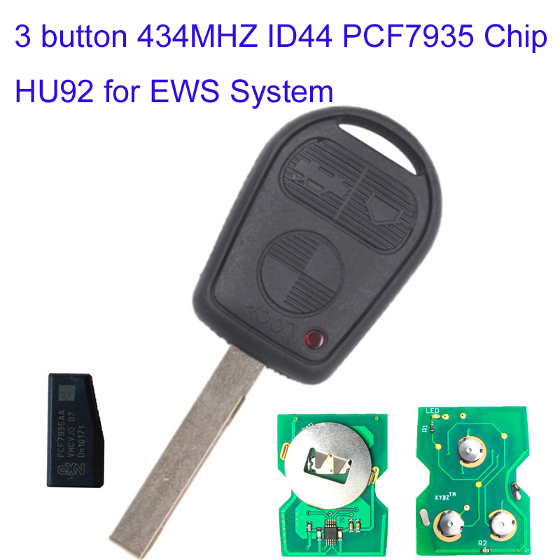 thumbnail image 2 of 2x Remote Car Key 315MHz With Transponder Chip ID44 For BMW 3 5 X5 X3 EWS 2 of 4