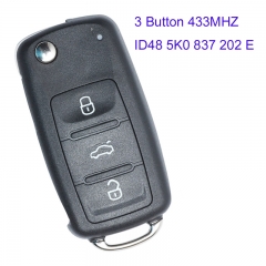 MK120056 3 Button 433Mhz Flip Key ID48 chip for VW 5K0 837 202 E Folding Key