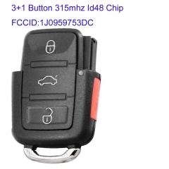 MK120063  3+1 Button 315mhz Remote Key Control for 2002-2005 Beetle Jetta 1J0959753DC id48 Chip