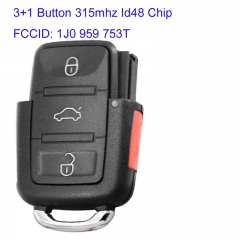 MK120066 3+1 Button 315mhz Remote Key Control for Vw Golf Jetta Beetle Passat 1J0 959 753T id48 Chip