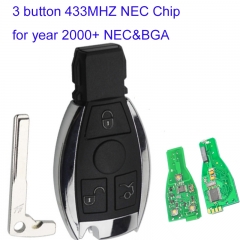 MK100015 3 Buttons 433MHZ Remote Key NEC Chip For Benz Nec Key BGA Key 2000+ Auto Key Fob
