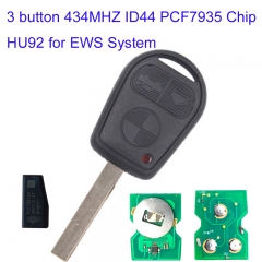 MK110076 3 button 434MHZ ID44 PCF7935 chip Remote Key For Old BMW 3 5 7 X5 X3 Z4 E38 E39 E46 EWS System HU92 Blade