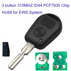 MK110074 3 button 315MHZ ID44 PCF7935 chip Remote Key For Old BMW 3 5 7 X5 X3 Z4 E38 E39 E46 EWS System HU58 Blade
