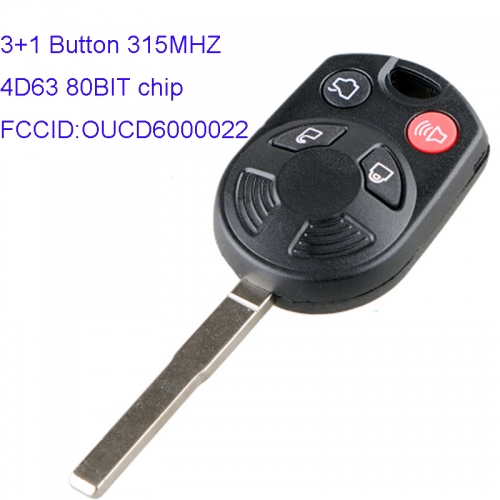 MK160064 3+1 Buttons 315MHz Remote Key for Ford Focus 2012 2013 2014 2015 2016with 4D63 80bit Chip OUCD6000022