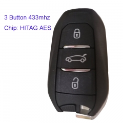 MK250012  Original 3 Buttons 433 MHz Smart Remote Key for C-itroen C4 Picasso Lock 2017 2018 2019  C3 C4 HITAG AES Chip 98123974ZD Remote Key