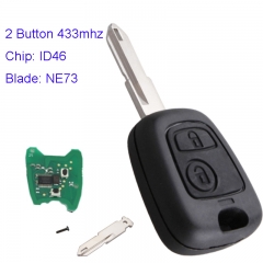 MK250009 2 Button 433mhz Remote Car Key Fob ID46 pcf7961 chip For C-itroen C1 C2 C3 C4 Saxo Picasso Xsara Picasso P-eugeot 106 206 306 307 107 207 407