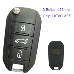 MK250017 3 Button 433mhz Flip Key for C-itroen HITAG AES Chip Part No 9818464477 Folding Remote Key