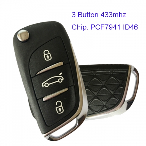 MK250019 Original 3 Button 433mhz Flip Key for C-itroen DS4 PCF7941 id46 Chip Part No 5FA 010 354-10 Folding Remote Key