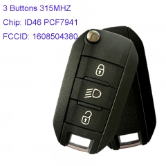 MK240026 Original 3 Button 315MHZ Flip Key Remote Car Key for P-eugeot 208 308 2008 ID46 PCF7941 Chip FCCID 1608504380