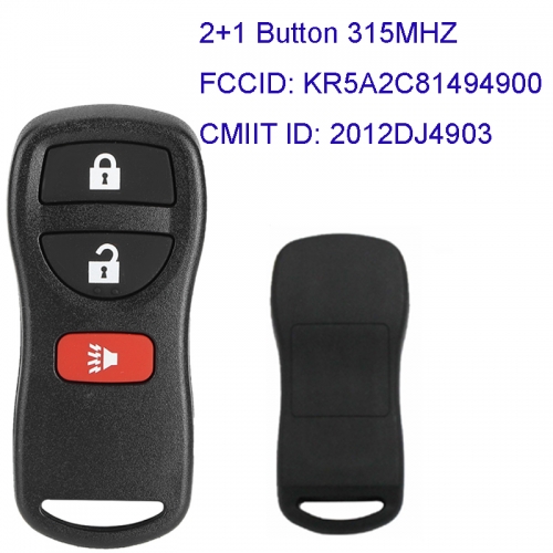 MK210071 2+1 Button 315MHZ Remote Key Control for N-issan 2002-2006 Pathfinder KR5A2C81494900 Auto Car Key Remote A2C81495000