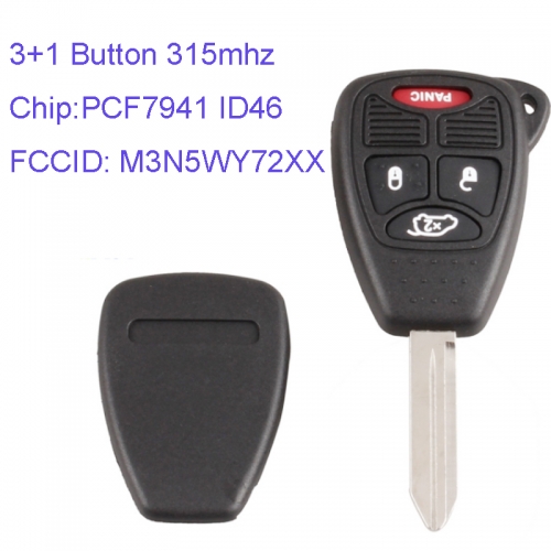 MK320035 3+1 Button 315Mhz Remote Controlfor C-hrysler Jeep FCC ID M3N5WY72XX PCF7941 ID46 Chip Auto Car Key Fob