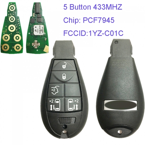 MK320042 Original 5 Buttons Proximity Smart Key Remote Fob 433Mhz For C-hrysler PCF7945 1YZ-C01C Keyless Go Entry Key
