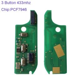 MK330011 Original 3 Button 433mhz Flip Remote Key PCB Panel for Fiat with Transponder PCF 7946