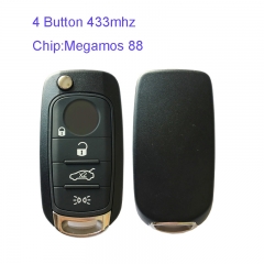 MK330004 Original 4 Button 433mhz Flip Remote Key for Fiat 500 500X with Megamos 88 Transponder Folding Car Key