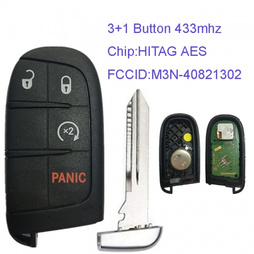 MK300040 Original 3+1 Button 433mhz Smart Remote Key for 2015 - 2019 Jeep Renegade Auto Car Key Fob HITAG 128-bit AES M3N-40821302 6BY88DX9AA Keyless