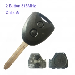 MK190068 2 Button 315MHZ Remote Key Control for T-oyota AVANZA 2016 2017 2018 with G Chip Car Key Fob