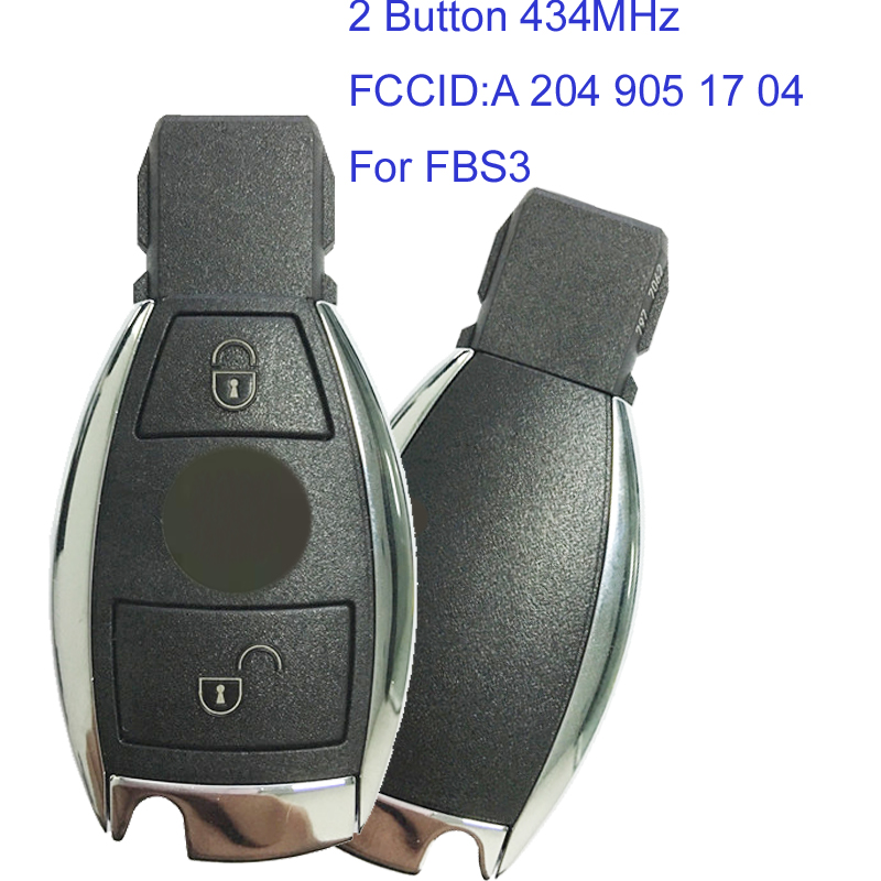 MK100033 2 Button 434MHz Smart Key for Mercedes W204 CClass FBS3 Keyless Go Proximity Key A 204