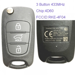 MK140031 3 Button 433MHz Remote Control Flip Key for H-yundai i30 Car Key Fob Remote RKE-4F04(GD) 95430  With 4D60 Chip