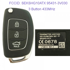 MK140062 3 Button 433MHz Remote Control Flip Folding Key for H-yundai Azera 2012-2014 Car Key Fob SEKSHG10ATX 95431-3V030