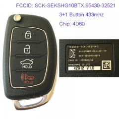 MK140078 3+1 Button 433mhz Remote Control Flip Key for H-yundai I10 I20 I30  Remote SCK-SEKSHG10BTX 95430-32521