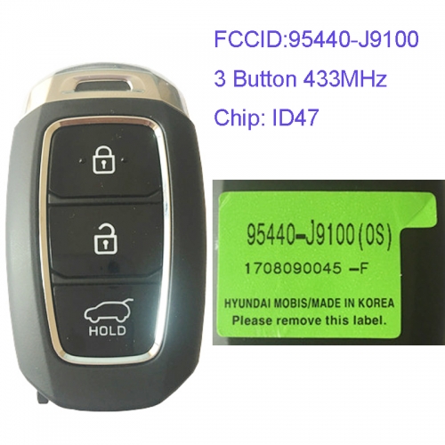 MK140116  3 Button 433MHz Smart Key for H-yundai Kona 2017 Car Key Fob 95440-J9100   Remote Keyless Go