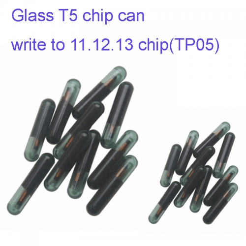 FC300044 Blank key Glass T5 Chip Transponder can write to 11.12.13 chip(TP05) for Car Key Chip Replacement