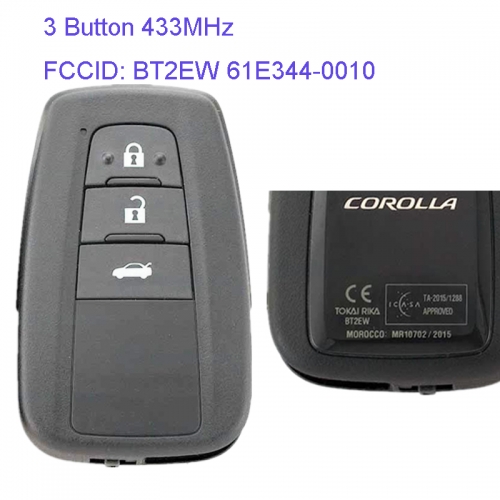 MK190114 3 Button 433MHz Smart Key for T-oyota Corolla  Car Key Fob BT2EW 61E344-0010 Remote Keyless Go Proximity Key